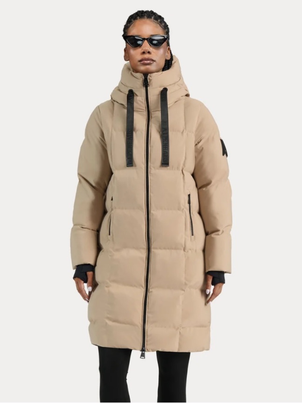 Alpenhaus CLUZE Mid-Length Puffer With Square Quilting Stone Sz L